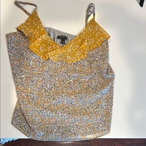 Floral Yellow and Gray Women's Top